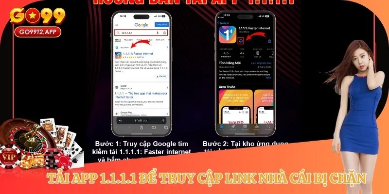 Tải app 1.1.1.1 để truy cập link nhà cái bị chặn